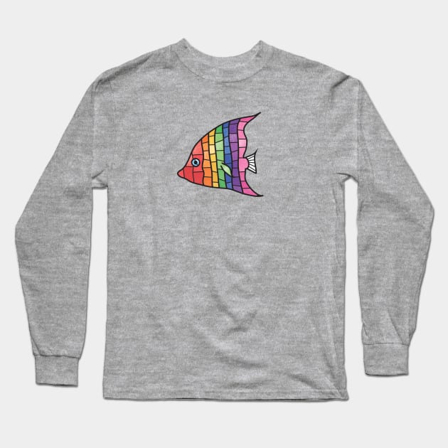 Rainbow Angelfish- Love Wins Long Sleeve T-Shirt by DesignsByDoodle